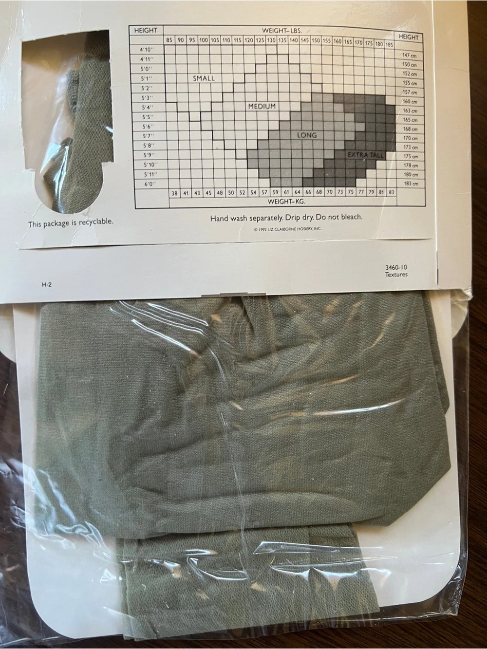 Vintage 90s Liz Claiborne Sheer Mesh Pantyhose - Extra Tall - Color: Willow